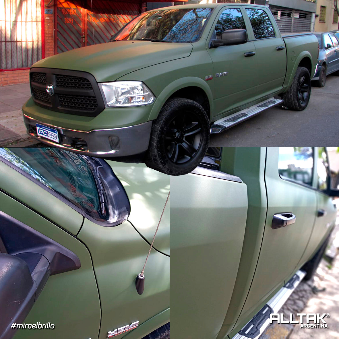 Vinilo Jateado Verde Militar #18J383